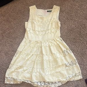 Karl Lagerfeld Yellow Lacey Dress
